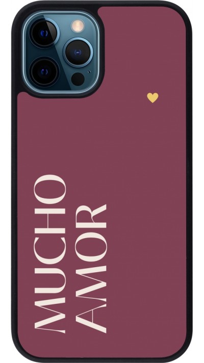 iPhone 12 / 12 Pro Case Hülle - Silikon schwarz Valentine 2024 mucho amor rosado