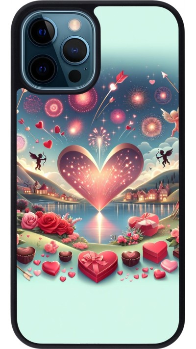 iPhone 12 / 12 Pro Case Hülle - Silikon schwarz Valentin 2025 Schick