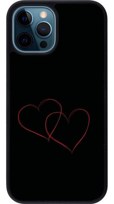 iPhone 12 / 12 Pro Case Hülle - Silikon schwarz Valentine 2023 attached heart