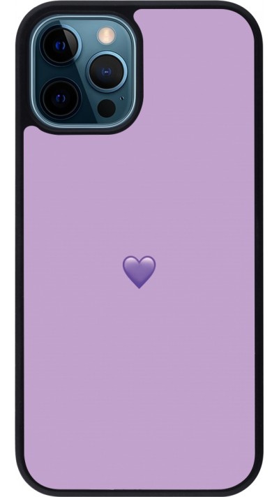 iPhone 12 / 12 Pro Case Hülle - Silikon schwarz Valentine 2023 purpule single heart