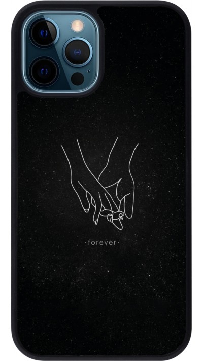 iPhone 12 / 12 Pro Case Hülle - Silikon schwarz Valentine 2023 hands forever