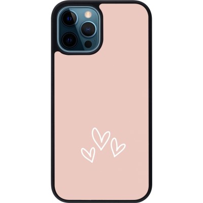 iPhone 12 / 12 Pro Case Hülle - Silikon schwarz Valentine 2023 three minimalist hearts