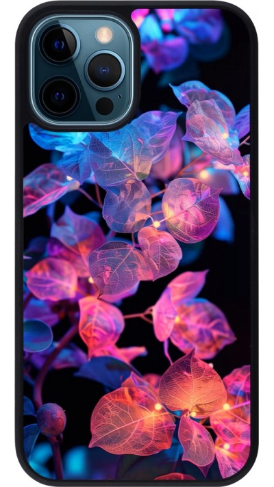 iPhone 12 / 12 Pro Case Hülle - Silikon schwarz Artificial vegetation 2025