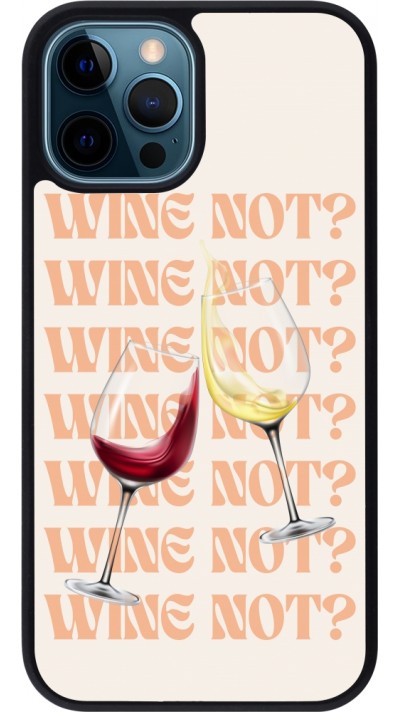 iPhone 12 / 12 Pro Case Hülle - Silikon schwarz Wine not