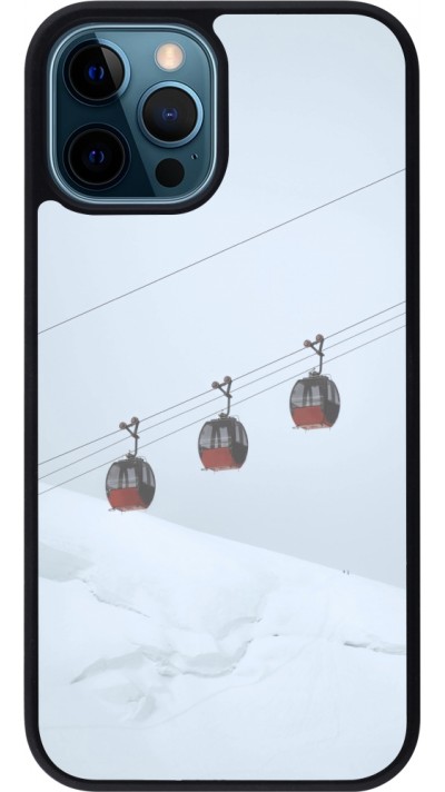 iPhone 12 / 12 Pro Case Hülle - Silikon schwarz Winter 22 ski lift