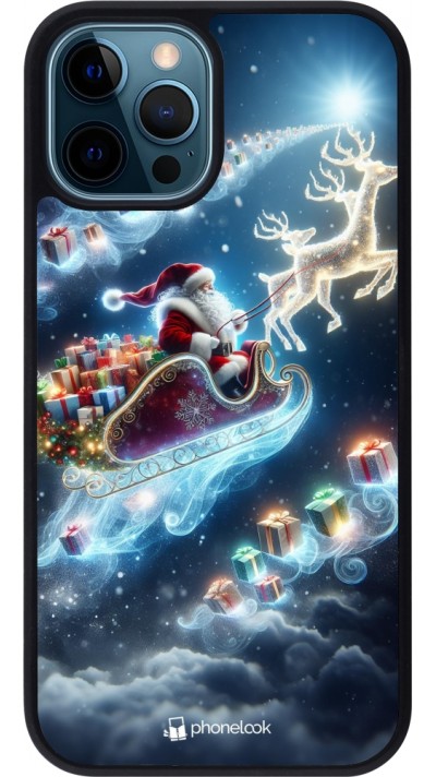 iPhone 12 / 12 Pro Case Hülle - Silikon schwarz Weihnachten 2023 Verzauberter Weihnachtsmann