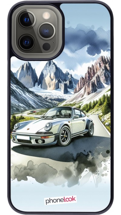 iPhone 12 Pro Max Case Hülle - Porsche 911 Berg Aquarell
