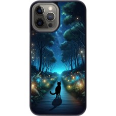 iPhone 12 Pro Max Case Hülle - Schwarze Katze Spaziergang