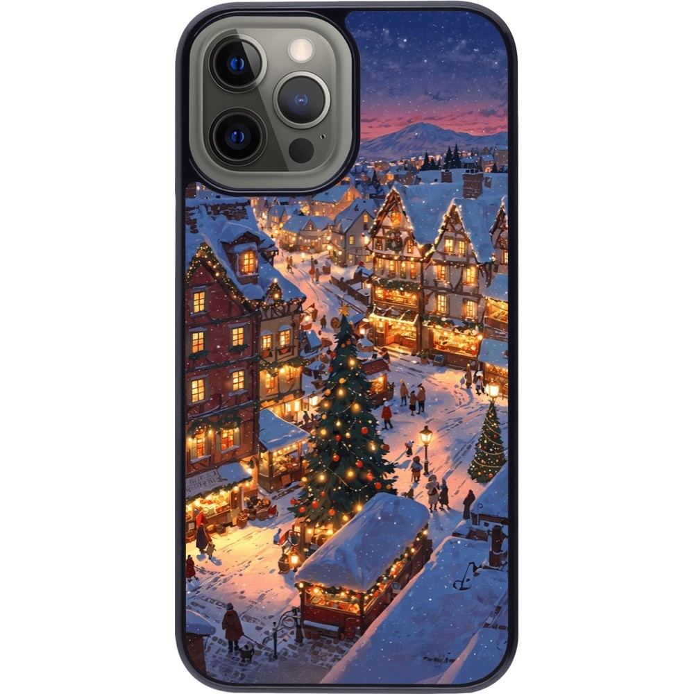 iPhone 12 Pro Max Case Hülle - Christmas 25 Xmas Village