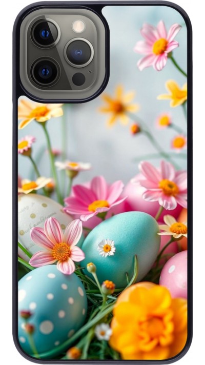 iPhone 12 Pro Max Case Hülle - Easter 2026 Eggs with flowers