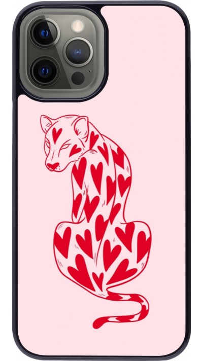iPhone 12 Pro Max Case Hülle - Leopard with hearts 2026