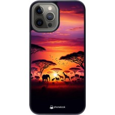 iPhone 12 Pro Max Case Hülle - Safari Sonnenuntergang Wildtiere