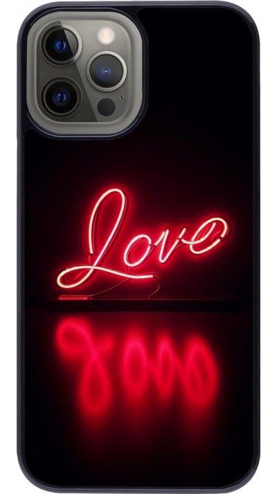iPhone 12 Pro Max Case Hülle - Valentine 2025 Neon Liebe