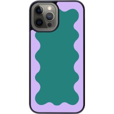 iPhone 12 Pro Max Case Hülle - Wavy Rectangle Green Purple