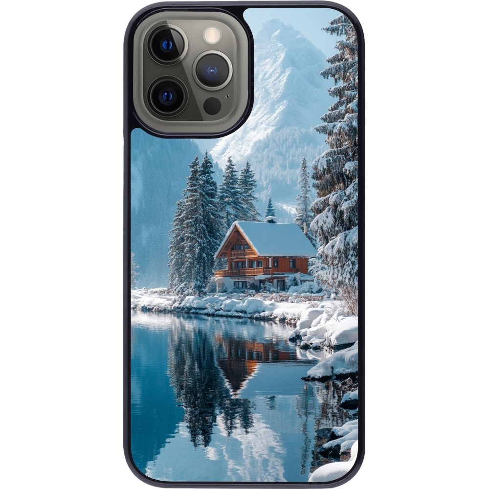 iPhone 12 Pro Max Case Hülle - Winter 25 Winter house forest day