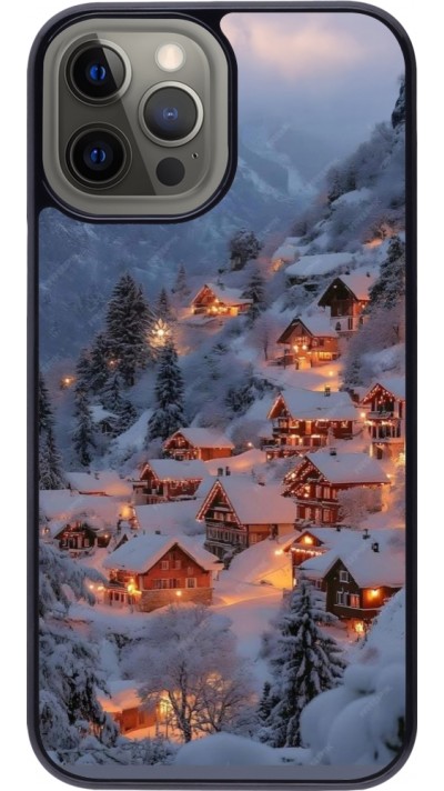 iPhone 12 Pro Max Case Hülle - Winter 25 Winter snowy village