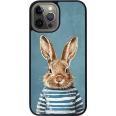 iPhone 12 Pro Max Case Hülle - Silikon schwarz Easter 2026 Rabbit navy
