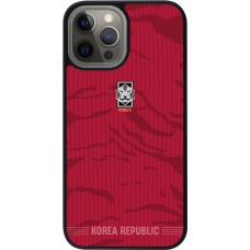Coque iPhone 12 Pro Max - Silicone rigide noir Maillot de football Corée du Sud 2026 personnalisable
