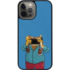 iPhone 12 Pro Max Case Hülle - Silikon schwarz Frog with camera DTMF