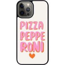 iPhone 12 Pro Max Case Hülle - Silikon schwarz Pizza pepperoni 2026
