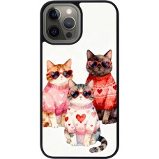 iPhone 12 Pro Max Case Hülle - Silikon schwarz Saint Valentines Day 26 Cat Love