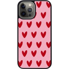 iPhone 12 Pro Max Case Hülle - Silikon schwarz Saint Valentines Day 26 Pattern heart