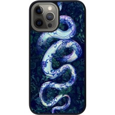 iPhone 12 Pro Max Case Hülle - Silikon schwarz Snake Blue Anaconda