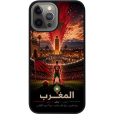 iPhone 12 Pro Max Case Hülle - Silikon schwarz Fussball Marokko splash 2026