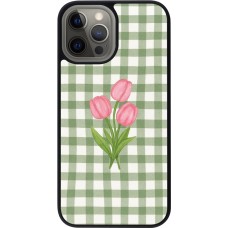 iPhone 12 Pro Max Case Hülle - Silikon schwarz Green vichy tulips 2026