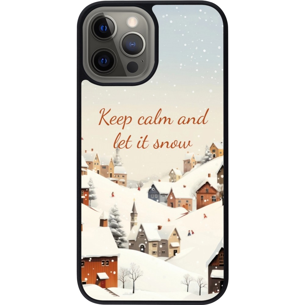 iPhone 12 Pro Max Case Hülle - Silikon schwarz Winter 25 Winter Keep calm and let it snow