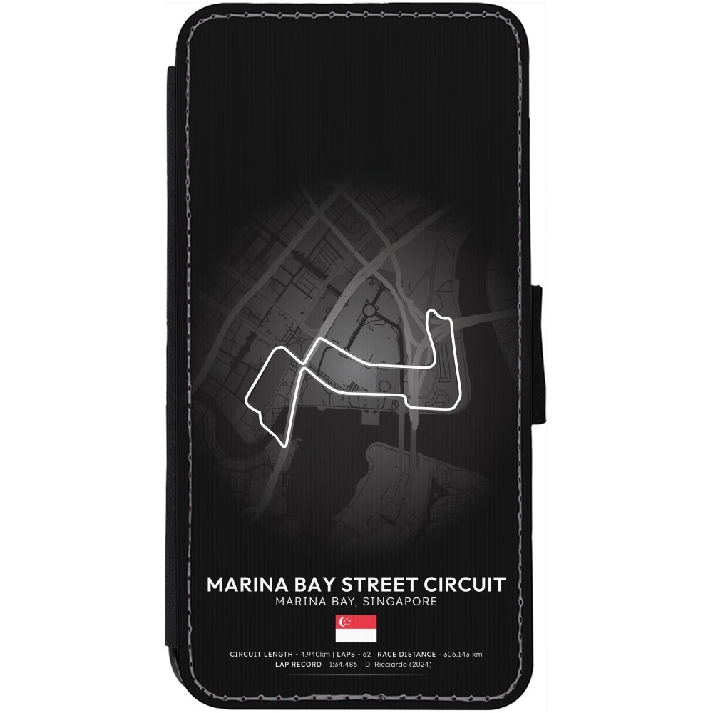 iPhone 12 Pro Max Case Hülle - Wallet schwarz F1 Track 2025 Singapore
