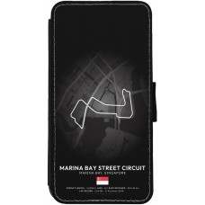iPhone 12 Pro Max Case Hülle - Wallet schwarz F1 Track 2025 Singapore