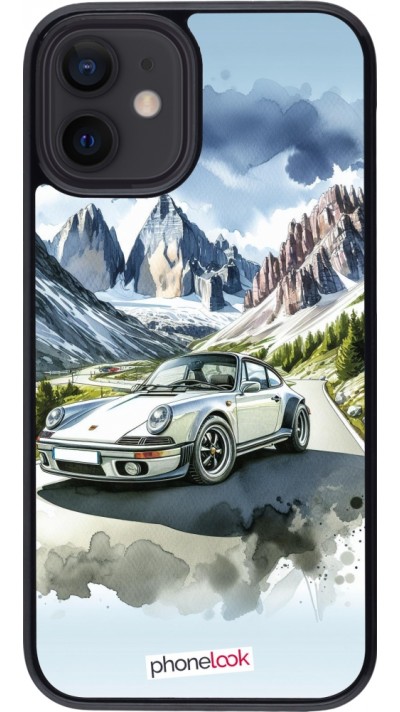 iPhone 12 mini Case Hülle - Porsche 911 Berg Aquarell