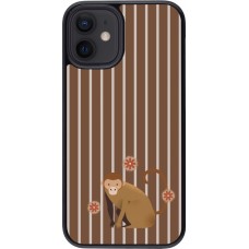 iPhone 12 mini Case Hülle - Monkey with stripes