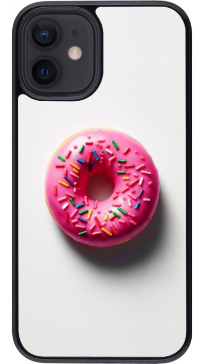 iPhone 12 mini Case Hülle - Weisser Hintergrund, pinker Donut
