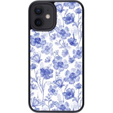 iPhone 12 mini Case Hülle - Spring 23 watercolor blue flowers
