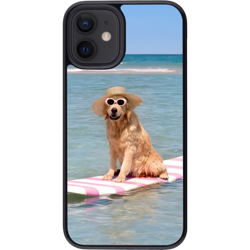 iPhone 12 mini Case Hülle - Summer Dog on Paddle