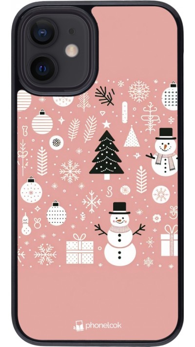 iPhone 12 mini Case Hülle - Weihnachten 2024 Rose Schneemann Weihnachten
