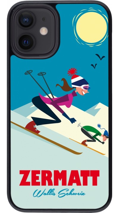 iPhone 12 mini Case Hülle - Zermatt Ski Downhill
