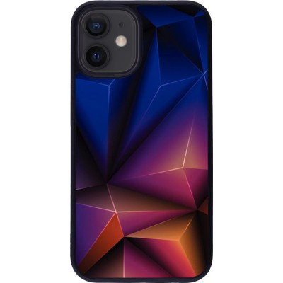 Hülle iPhone 12 mini - Silikon schwarz Abstract Triangles 