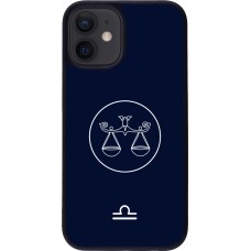 iPhone 12 mini Case Hülle - Silikon schwarz Astrologie Waage