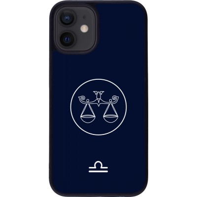 iPhone 12 mini Case Hülle - Silikon schwarz Astrologie Waage