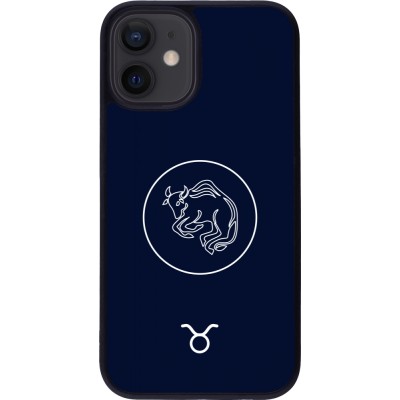 iPhone 12 mini Case Hülle - Silikon schwarz Astrologie Stier