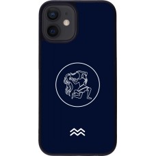 iPhone 12 mini Case Hülle - Silikon schwarz Astrologie Wassermann