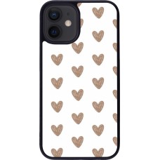 iPhone 12 mini Case Hülle - Silikon schwarz Autumn 2024 brown hearts