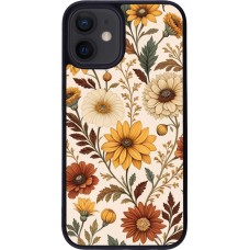 iPhone 12 mini Case Hülle - Silikon schwarz Autumn 25 Flower pattern