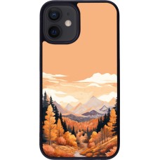 iPhone 12 mini Case Hülle - Silikon schwarz Autumn 25 Mountains