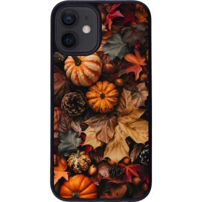 iPhone 12 mini Case Hülle - Silikon schwarz Autumn 25 Pumpkin