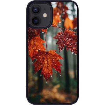 iPhone 12 mini Case Hülle - Silikon schwarz Autumn 25 Rain