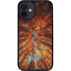 iPhone 12 mini Case Hülle - Silikon schwarz Autumn 25 Trees